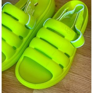 Neon green Ugg sandals